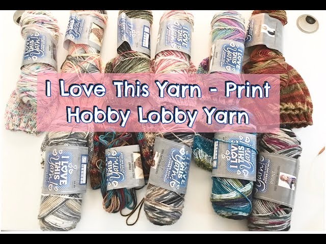 Knitted Beanies using I love This Yarn Print from Hobby Lobby 