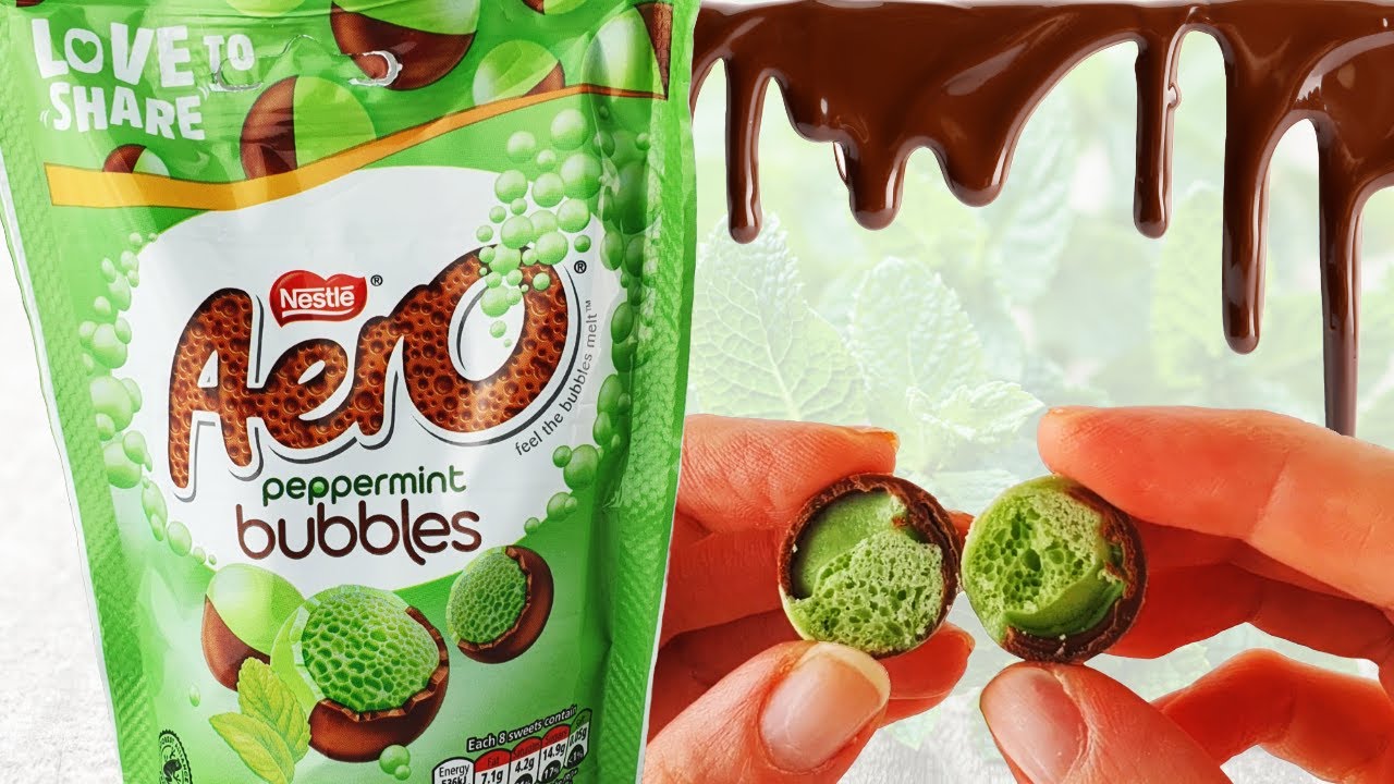 AerO Bubbles | Peppermint Chocolate Bubbles 92g Bag | ASMR Food Review ...