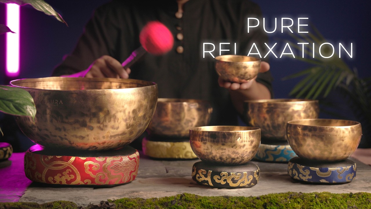 Fall Asleep Fast | 1 Hour Tibetan Singing Bowls | With Gentle Rain ...