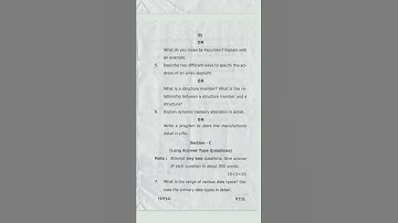 Bca question paper (C programming language)||c tutorial ||#clanguage ||#vbspuuniversity ||#shorts