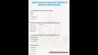 Health Assessment Guess Paper 2026 | English & Urdu Explanation | BSN 4th Semester | LUMHS #shorts