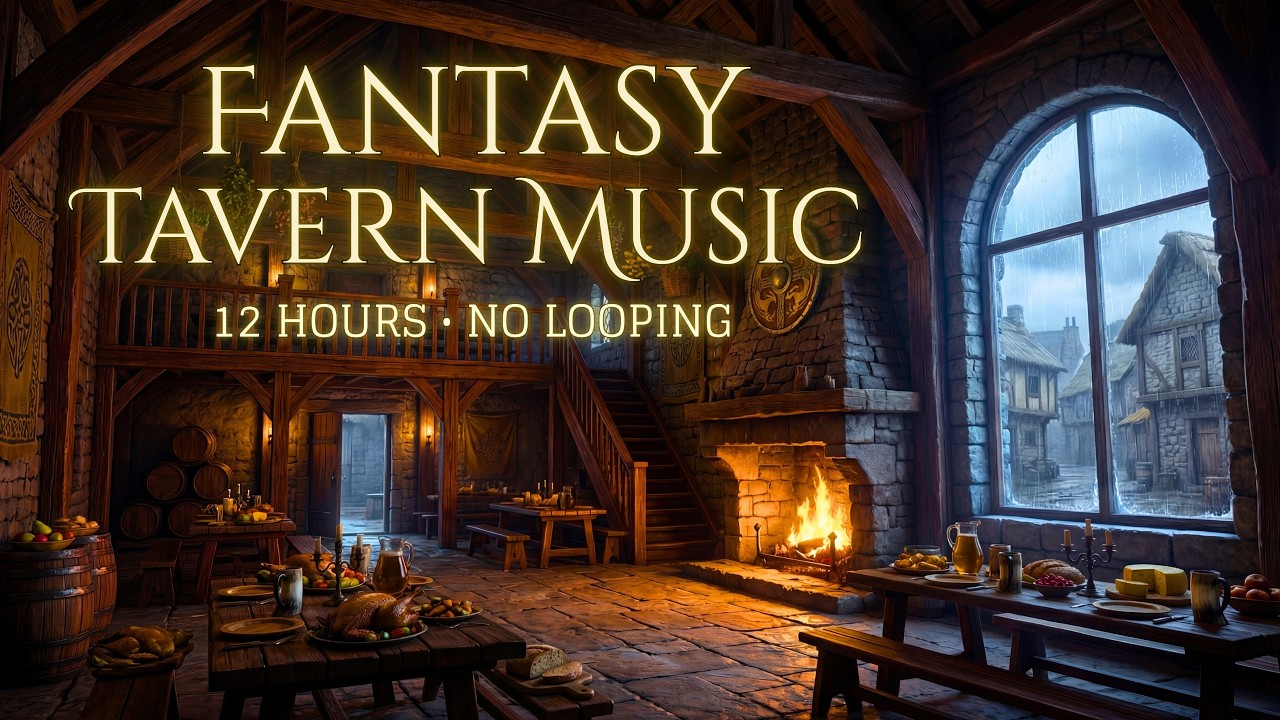 12 Hours of Mellow Medieval Tavern Music | Gentle Celtic Melodies for Study, Sleep & D&D
