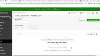 1099 Transaction Detail Report in Quickbooks Online