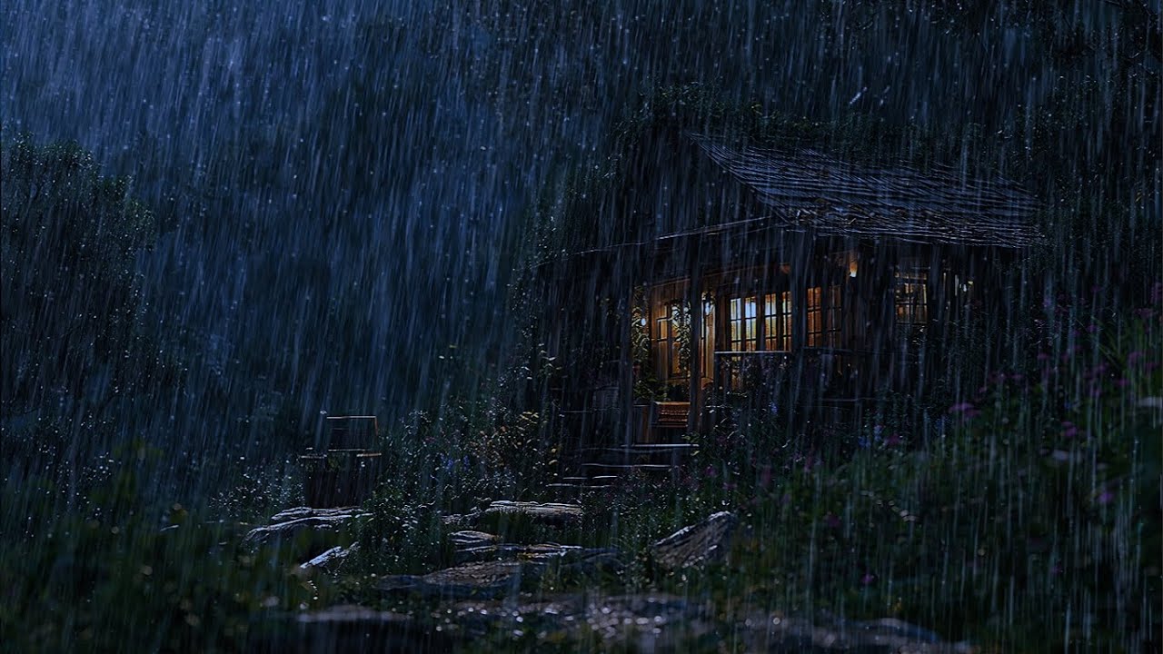 24/7 Rain Sounds for Sleeping 💤 Calm Rainy Night Cottage