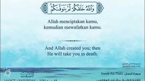 تلاوة عطرة للشيخ مشاري العفاسي من سورة النحل