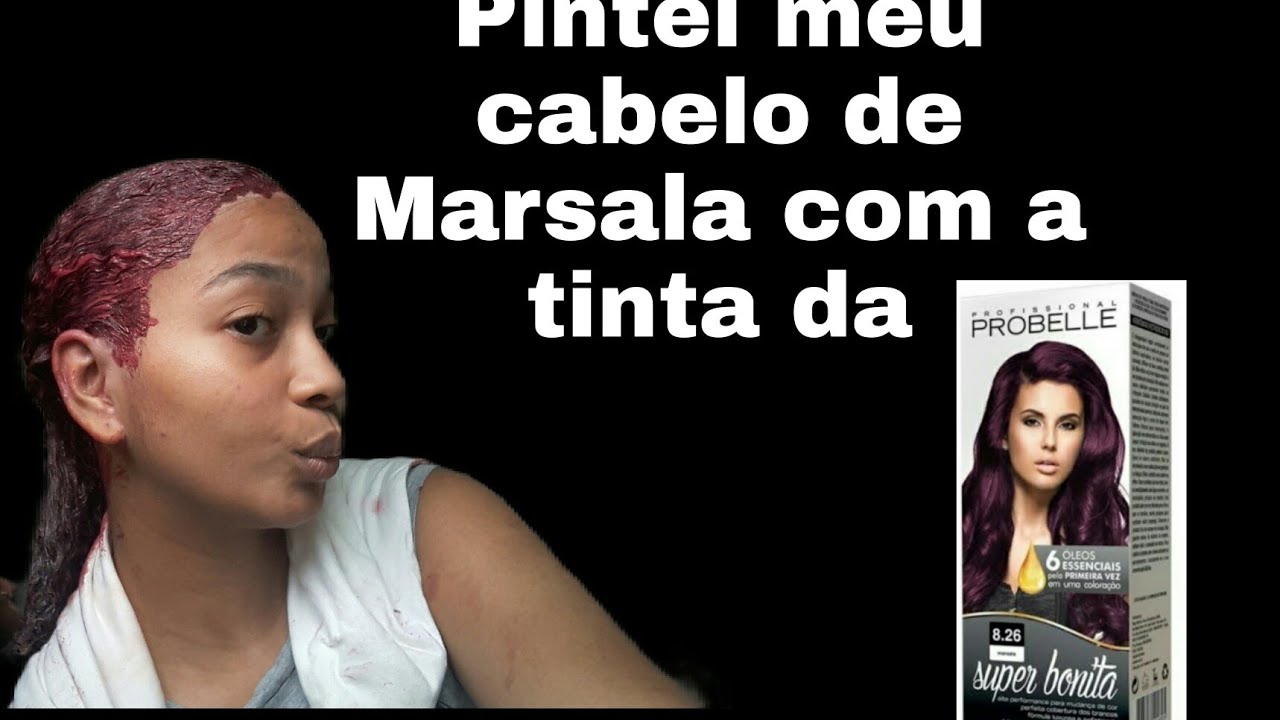 Pintando meu cabelo de marsala em casa// probelle 8.26