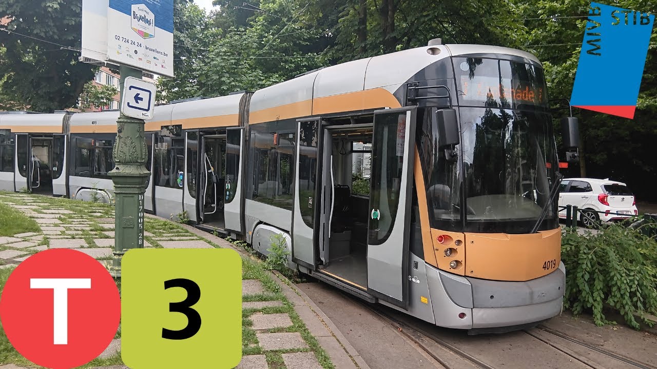 (Tram Chrono) Trajet complet ligne 3 Esplanade à Churchill Tram T4000 n°4019.