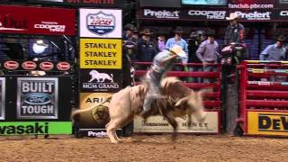 WRECK: Dave Mason lands hard off Amos Moses (PBR)