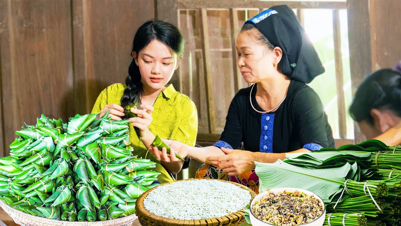 Harvesting Fresh Ingredients Sell at the Market Cook Traditional Leaf Cakes! | Lam Anh New Life