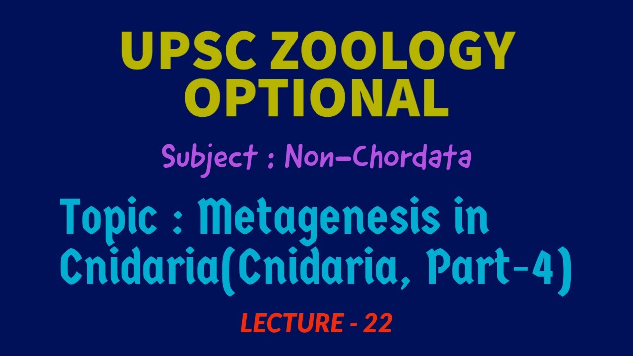 UPSC ZOOLOGY OPTIONAL | Non-Chordata| L-22 | Metagenesis in Cnidaria(Part-4) | IFS | Dr. R. K. Sir