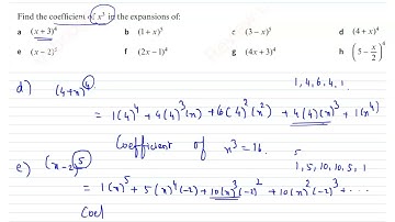 Chapter 6#Binomial expansion# Exercise 6A#Problem 2#Find the coefficient of x^3 in the expansion of