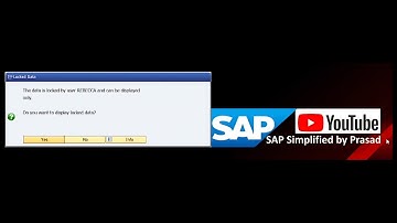 Data is locked by user and can be displayed only. SM12 Tcode uses. #error #sap