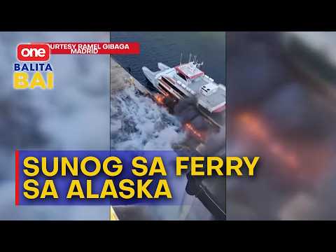 Pagkasunog sa ferry sa Alaska, nakuha og video sa Pinoy seafarer.