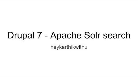 Drupal 7 - Apache Solr search