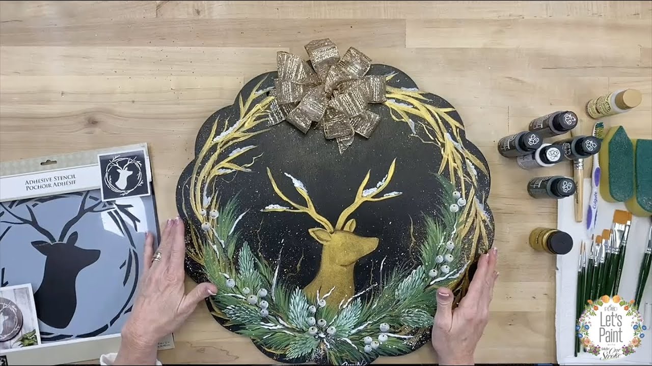 FolkArt One Stroke Q4 Wreath of the Month Roundup