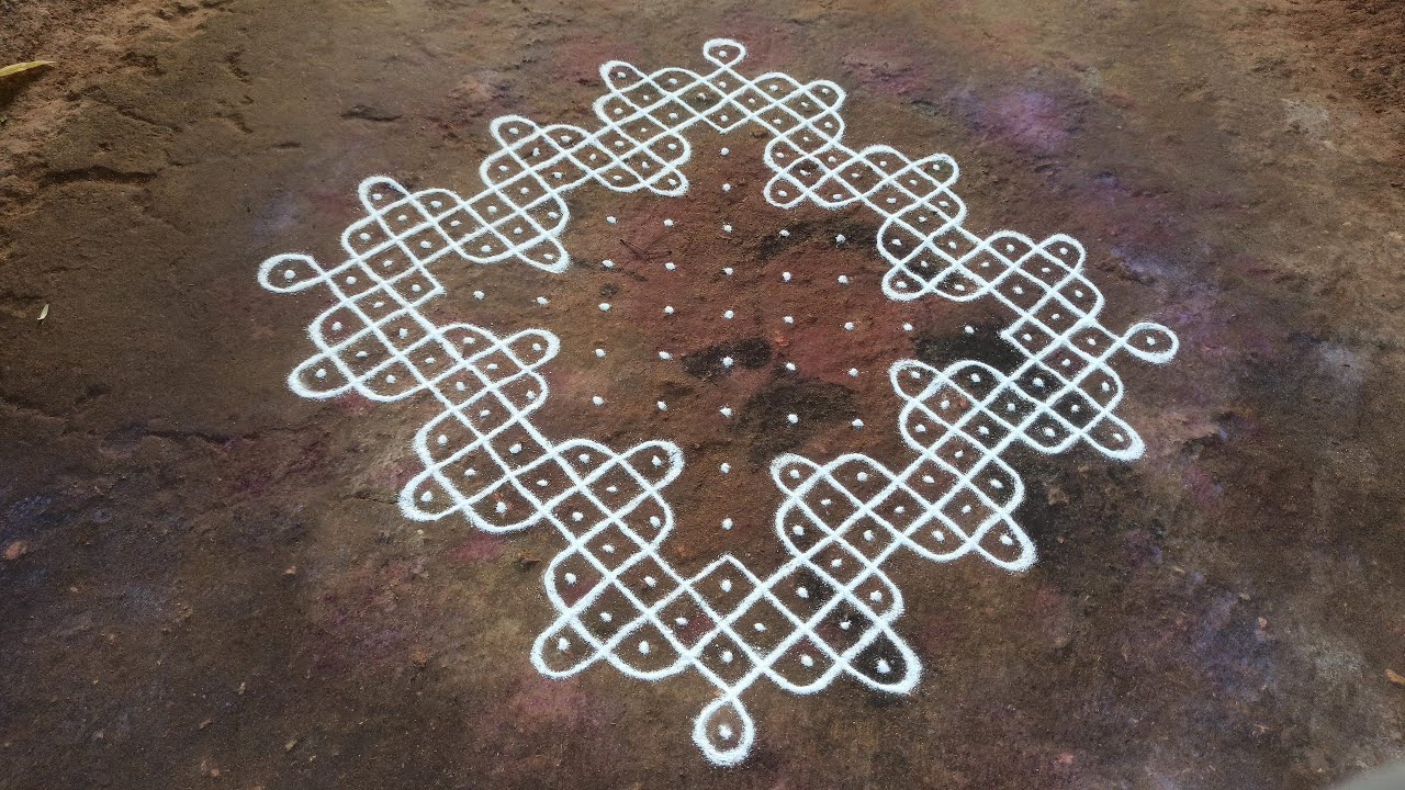 15 x 1 dots kambi kolam design | Elegant beautiful sikku kolam | SathyaSelva Arts