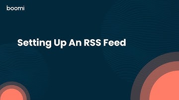 Setting Up An RSS Feed