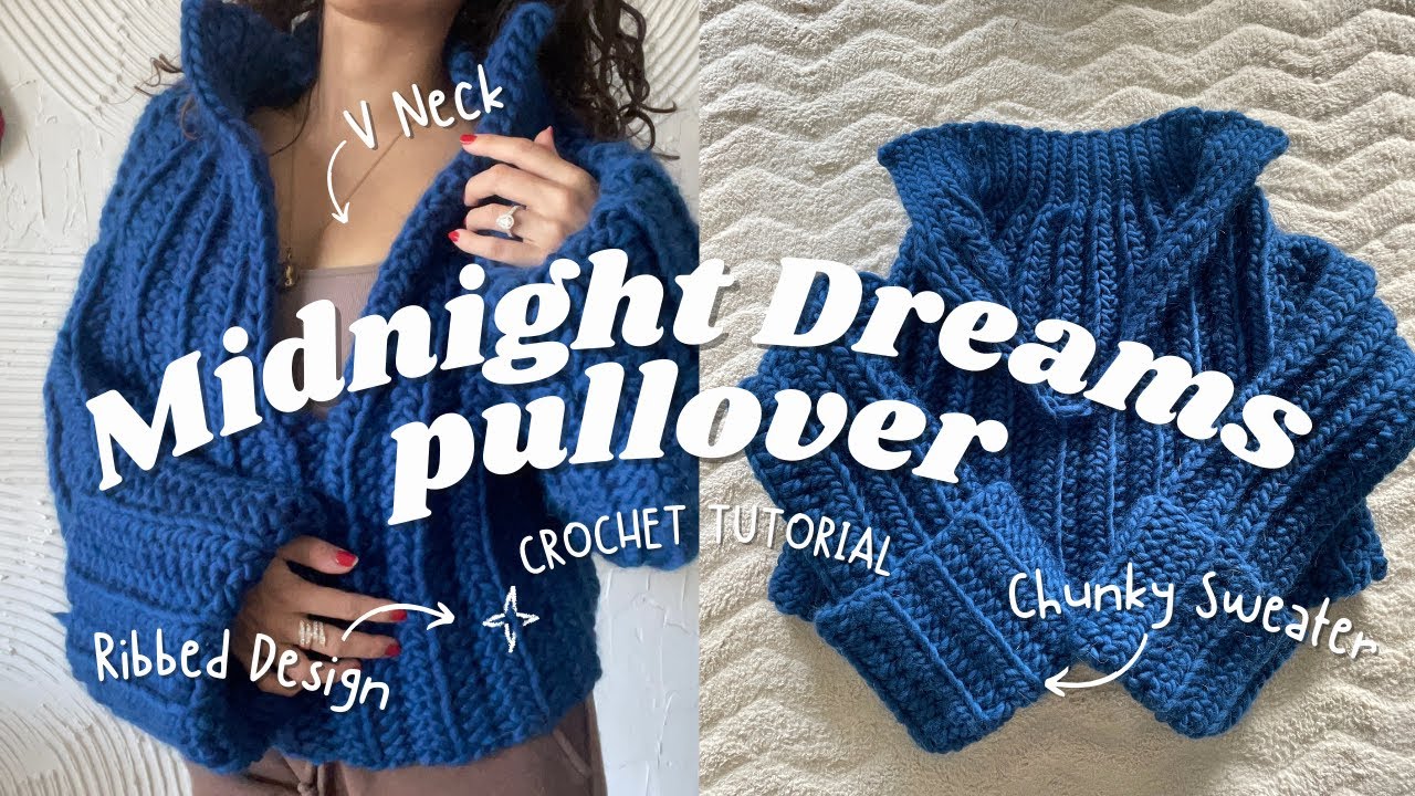 The perfect CROCHET pullover for winter / Freeform crochet v neck 