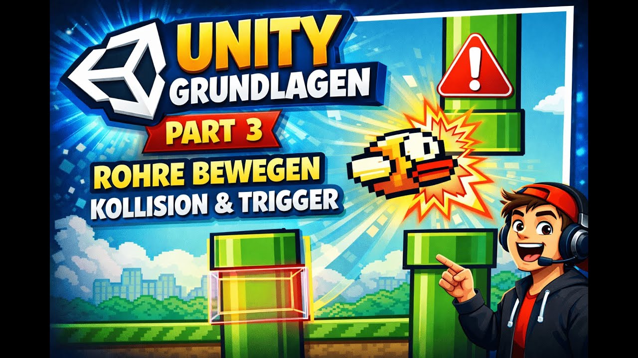 Unity Grundlagen #3 – Rohre bewegen | Kollision & Trigger