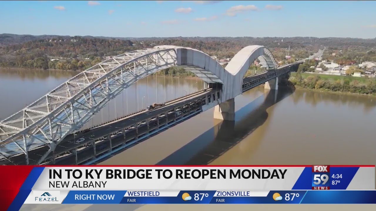 Sherman Minton Bridge reopening planned for Aug. 7