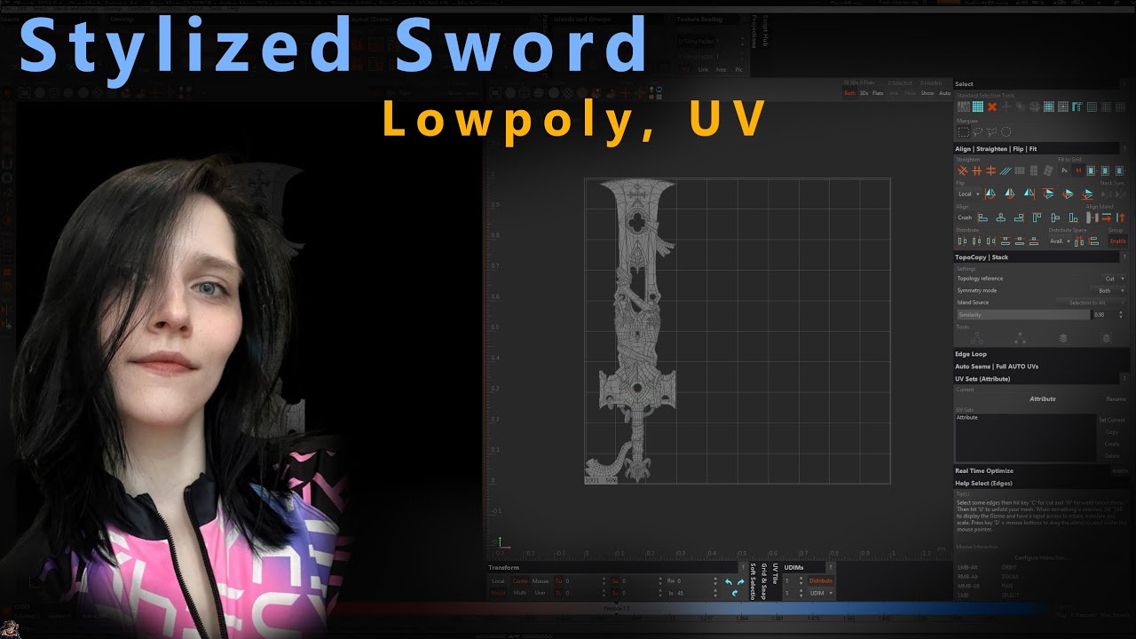Делаем UV-развертку для меча | Stylized Sword #31 (RizomUV)