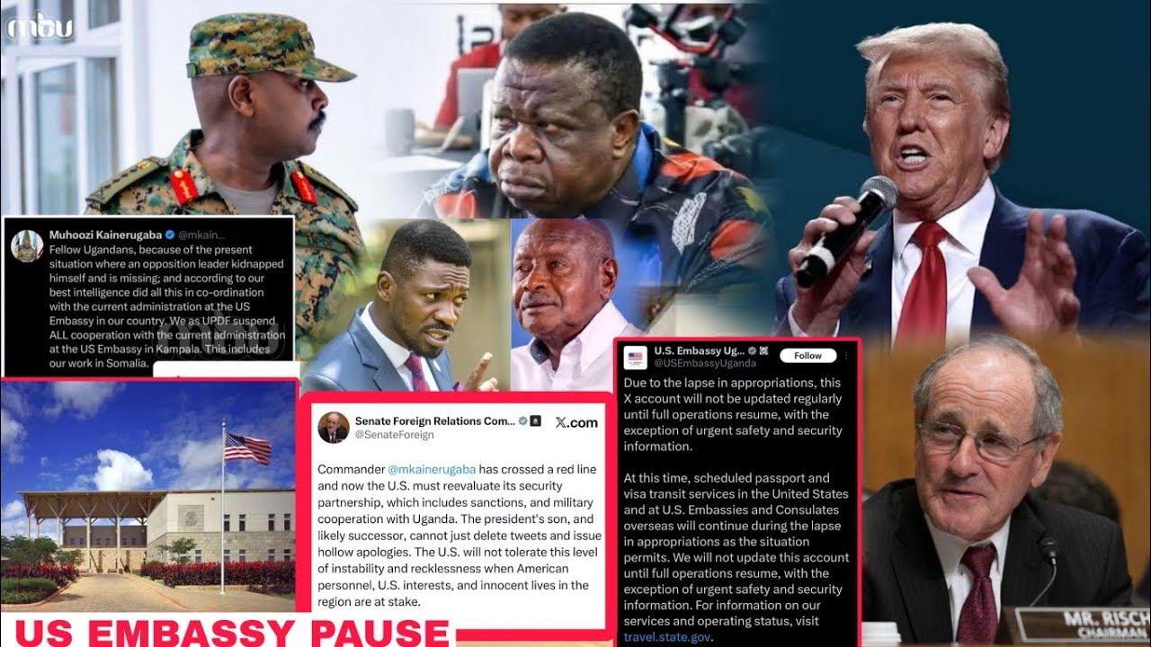 Breaking: US Embassy Pauses It's Work in Uganda For Security Reasons. US Senator Warns Gen Muhoozi