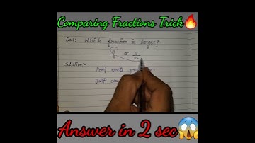 Comparing Fractions Math Hack।Quick Algebra Trick Question #shorts #Maths #hack