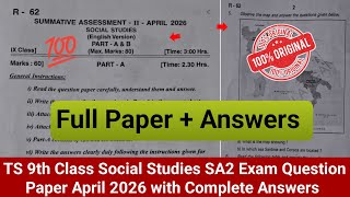 real Ts Sa2 Exam 9th Class Question Paper Social And Answer April 2026social 9th Sa2 Exam Paper