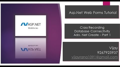 ADO.Net CRUD Part-1 | Asp.Net web Form Class Recording | By Vijay Rana | C# Tutorial in hindi