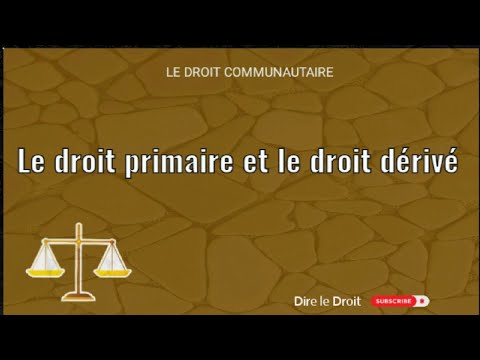 le droit primaire et le droit dérivé en 3 minutes - YouTube