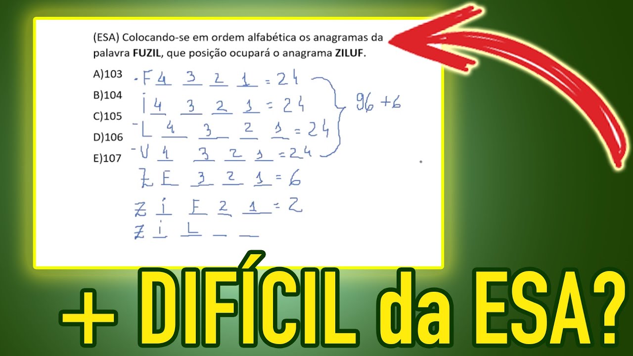 ESA - A QUESTÃO MAIS DIFÍCIL DE TODAS 🔴