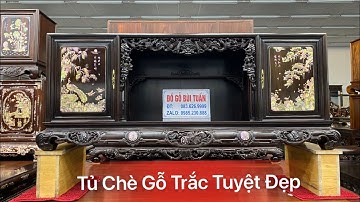 Tủ Chè Gỗ Trắc Ta-Lối Cổ-Khảm Ốc Tuyệt Đẹp-Đồ Gỗ Bùi Tuấn 29-1-2024