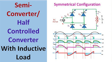 Semi Converter with Inductive Load in Symmetrical Operation with Waveforms