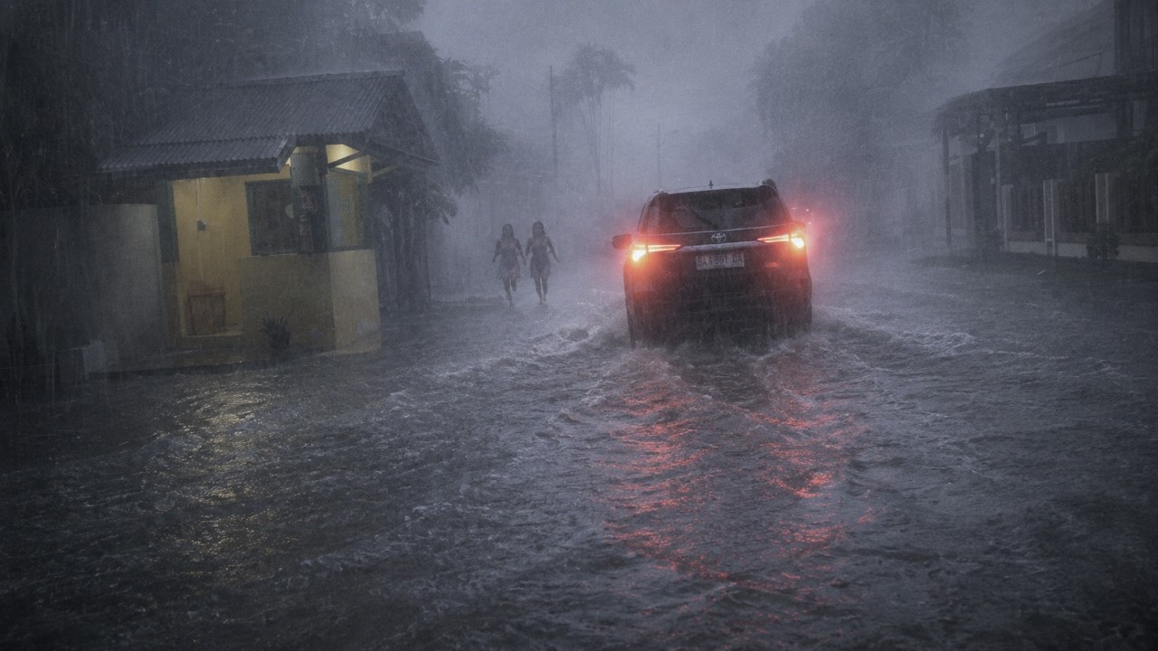 TERRIBLE!! 🌧️ Extreme Heavy Rain in Indonesia Village | Rain Walking & Rain Sounds for Sleeping