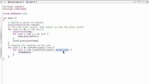 Vector of vectors (C++ programming tutorial)