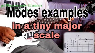 All 7 modes in a tiny scale shape.