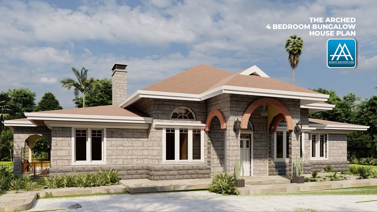 3 Bedroom Bungalow House with 2 Story Home Plan Sketch Designs Free