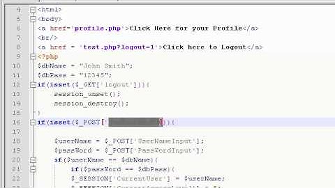 PHP Tutorial Video 19: Login Form 6: Making a Logout buttun
