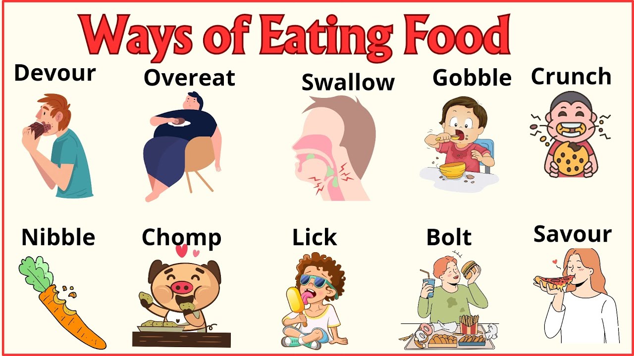 Lesson 35 Ways of Eating in English in 5 minutes englishvocabulary