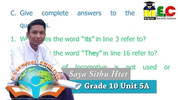 Grade 10 English Unit 5-A