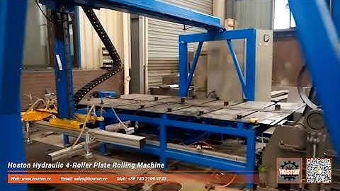 W12 Hydraulic 4 roller plate bending machine with automatic loading and unloading system