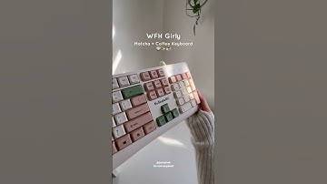 Matcha coffee themed keyboard! Omg so cute 🍵☕️🤎🤍 #keyboard #keyboardasmr