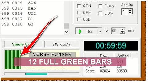 Morse Runner 12 FULL GREEN BARS