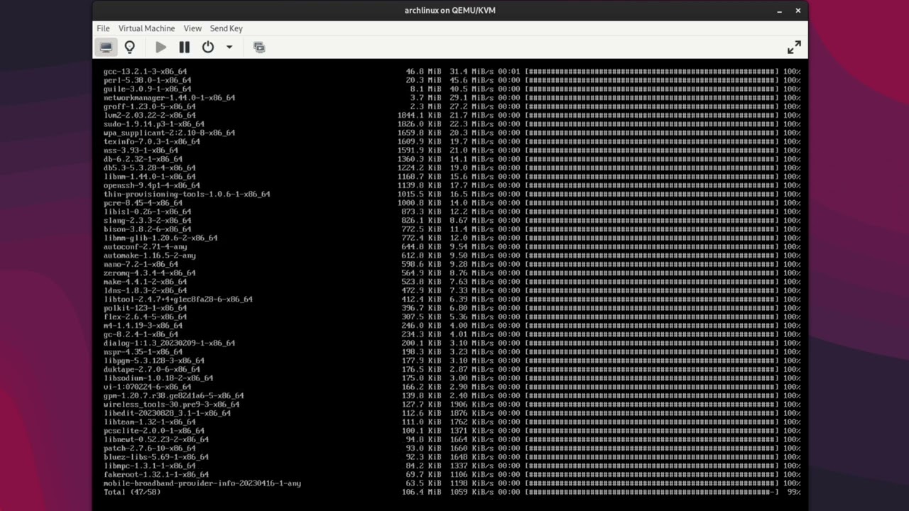 Scripted Installation of Arch Linux in QEMU/KVM