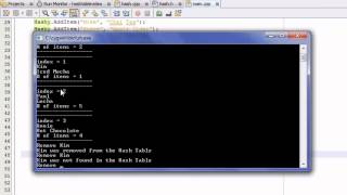 How to Create A Hash Table Project in C++ , Part 18 , Remove Item Function , Testing