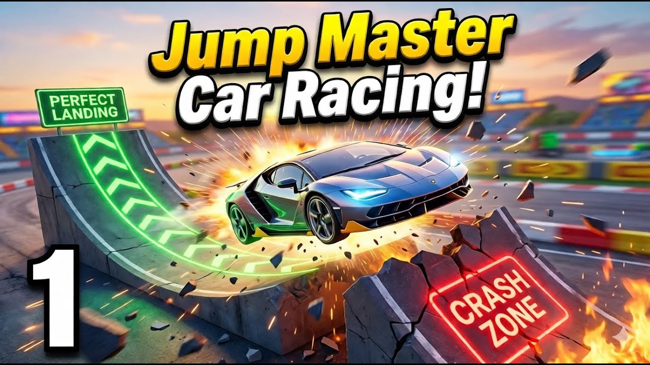 Perfect Timing or Crash! Jump Master Car Racing Gameplay Part 1 (Android & iOS)