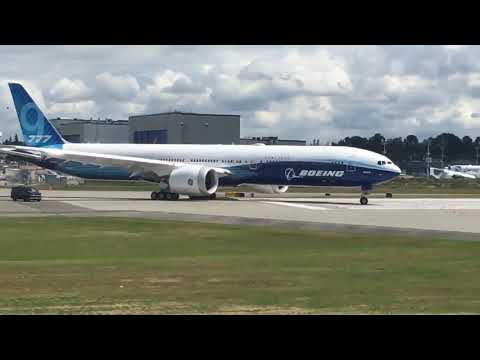 BOEING 777X FIRST TAXI TEST IN EVERETT, SEATTLE