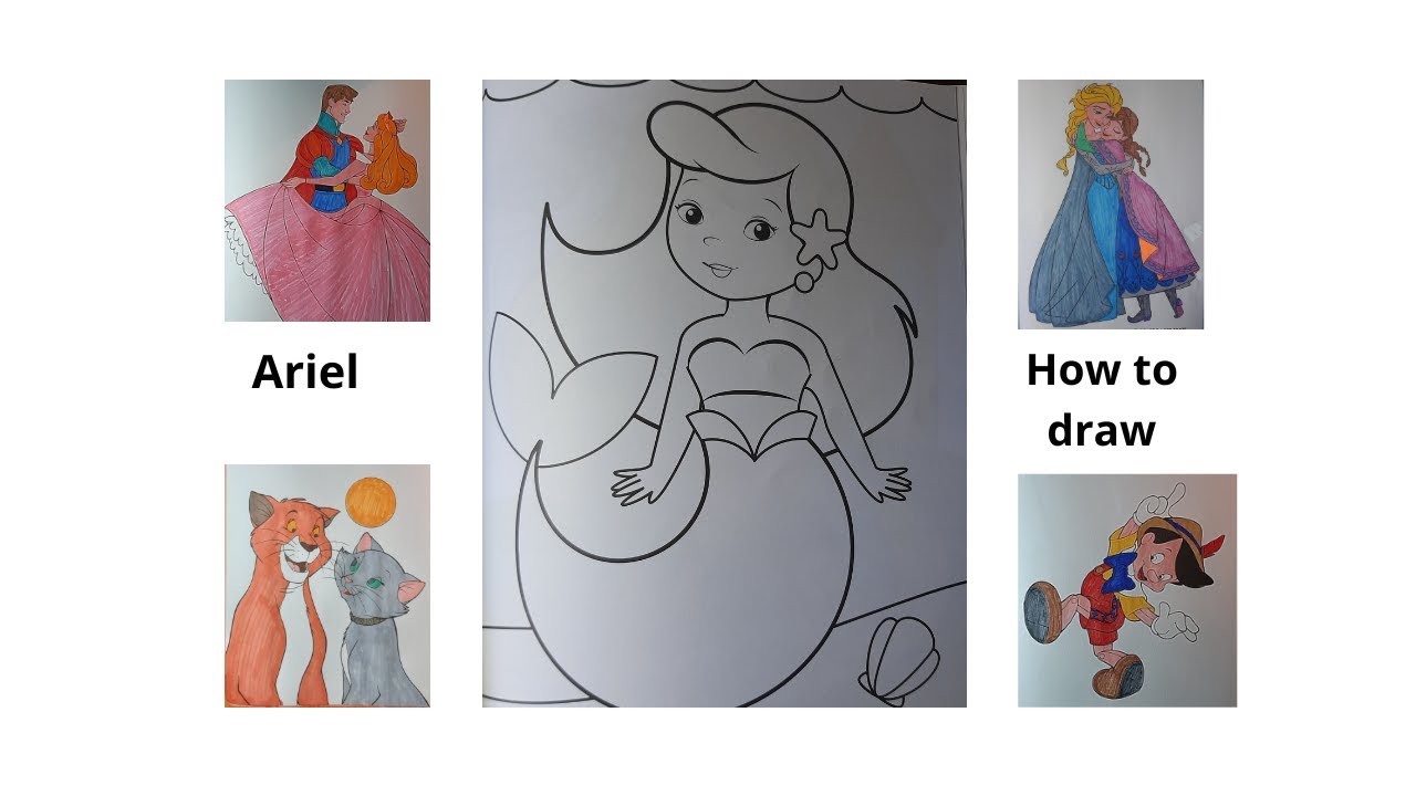 How To Draw A Ariel The Little Mermaid If You Are Not An Artist DIY how-to-draw-a-ariel-the-little-mermaid-if-you-are-not-an-artist-diy