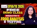 FSSAI CFSO/TO 2026 | FSSAI CFSO/TO Food Analysis And Testing Free DEMO Class | By Mahima Ma’am