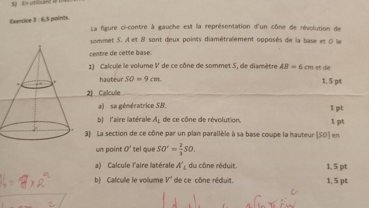 CORRECTION BFEM 2022: Geometrie dans l'espace du second groupe
